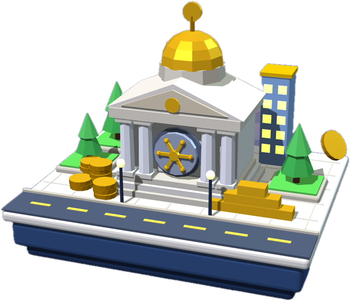 The Vault Street bank on its city block